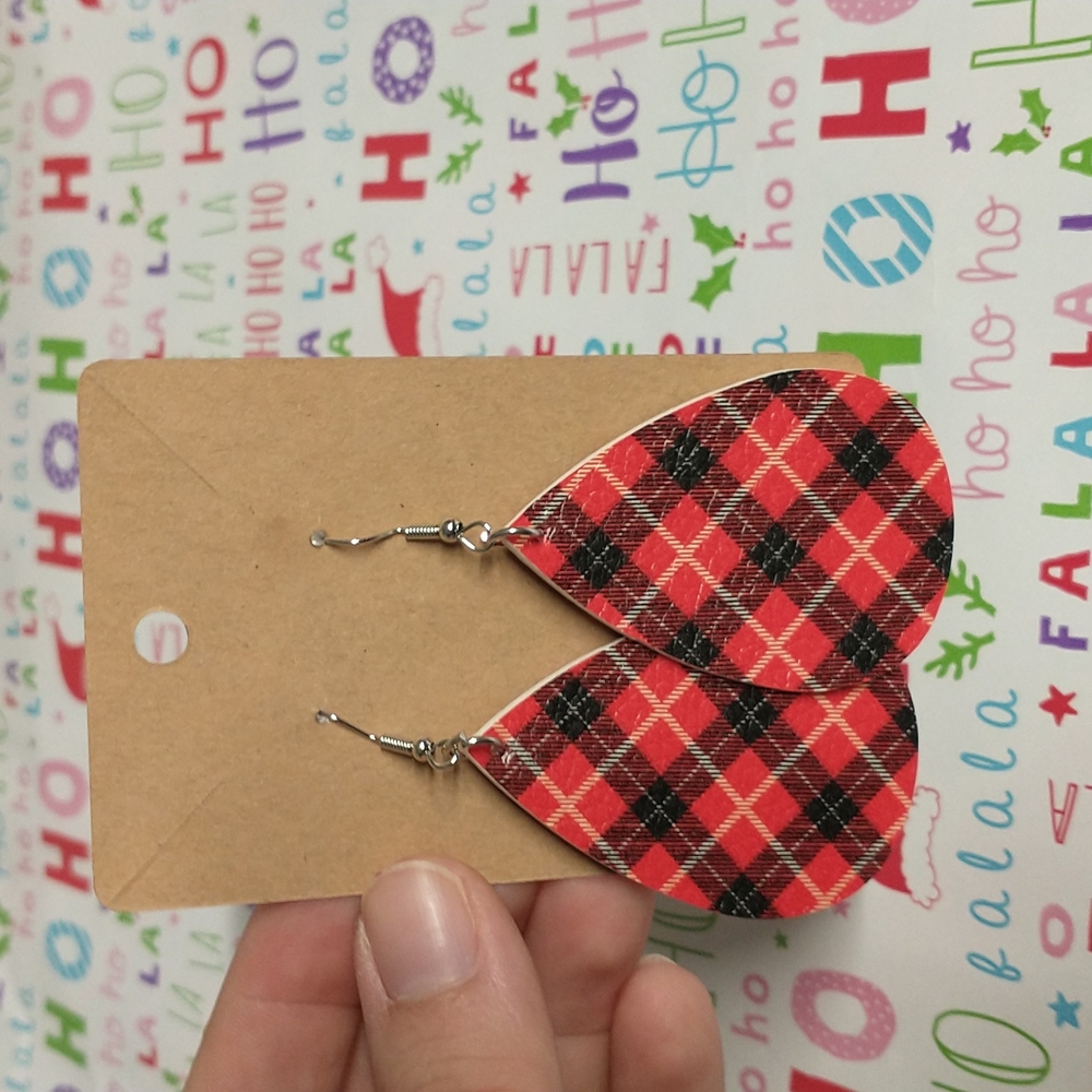 Plaid Earrings Brand New
